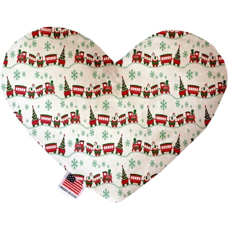 Mirage Pet Products Christmas Trains 8 in. Stuffing Free Heart Dog Toy 1277-SFTYHT8